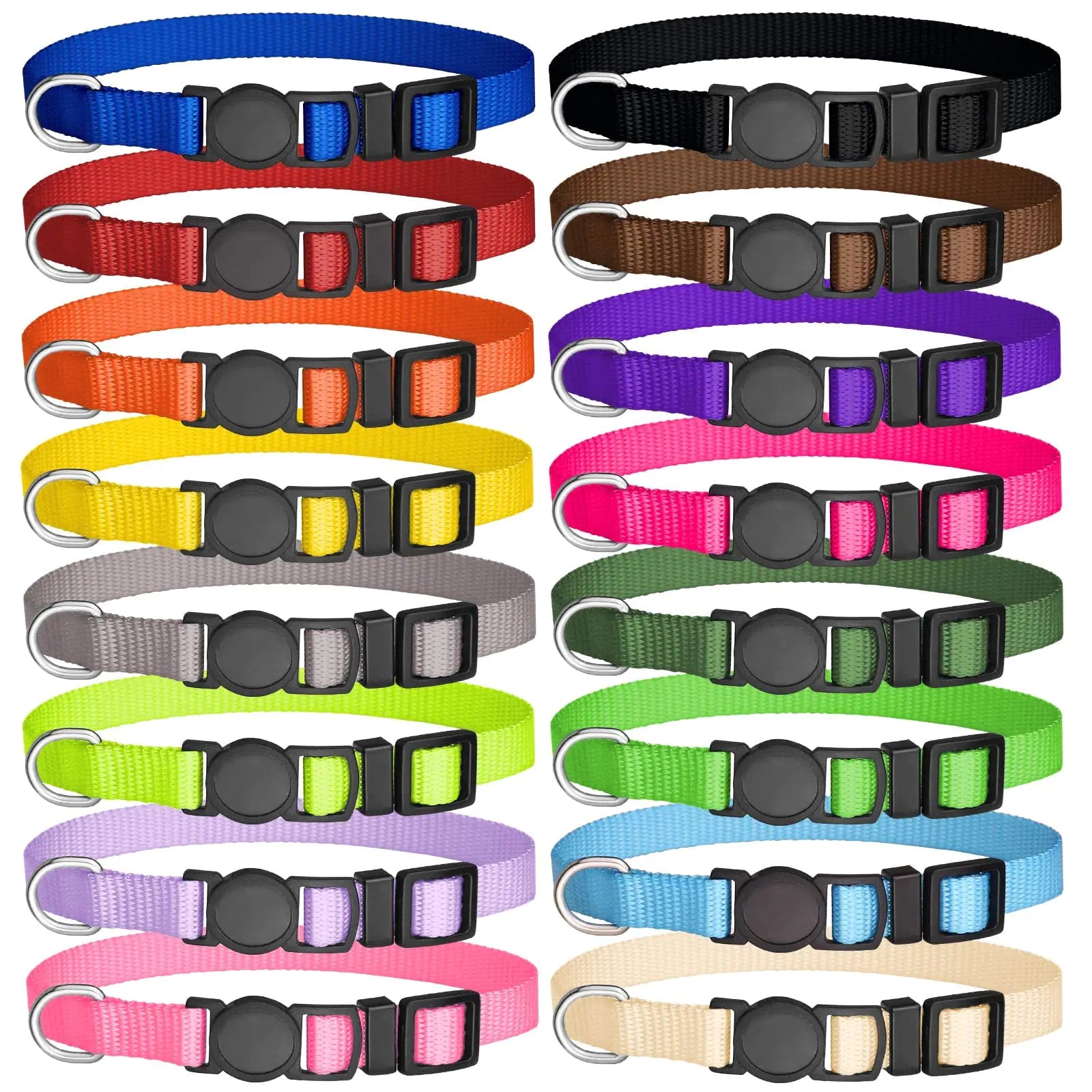 16 PCS Puppy Collars Safety Buckle Puppy Collars for Litter Nylon Adjustable Puppy Collars for Small Puppies Breakaway Puppy ID Collars Whelping Collars Pet SuppliesStuffAccessories(M)
