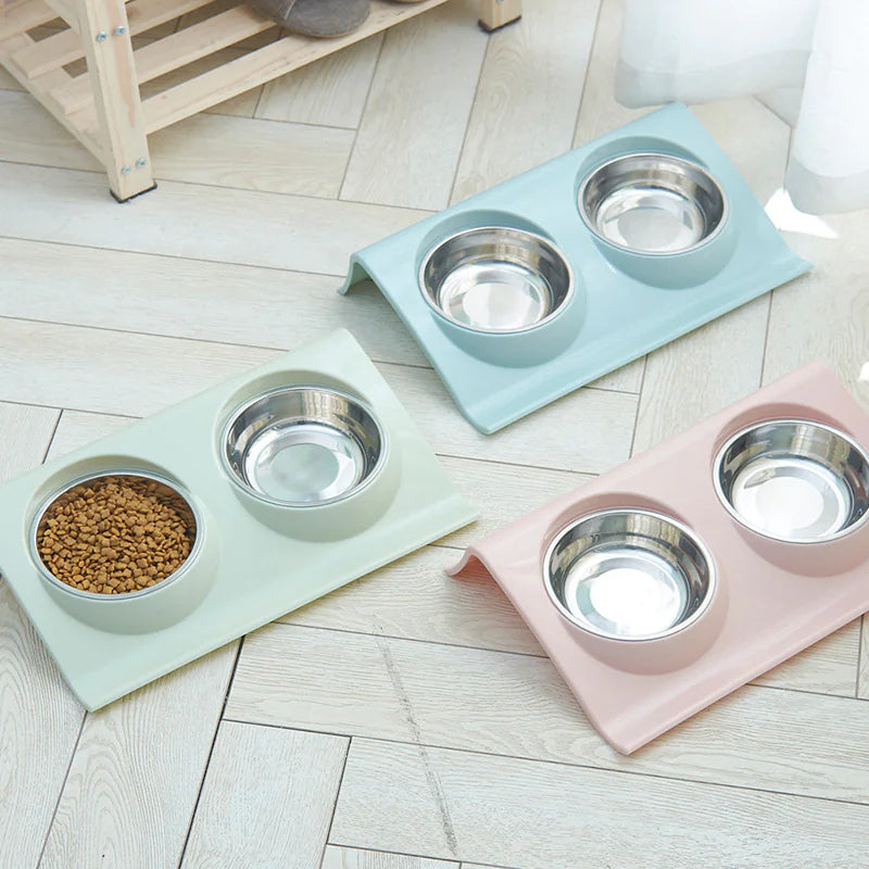 Stainless Steel Double Bowls for Pets